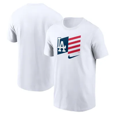 Men's Chicago Cubs Nike White Americana Flag T-Shirt