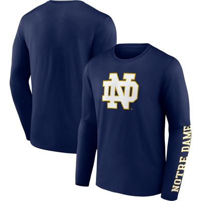 Fanatics Notre Dame Double Time 2-Hit Long Sleeve T-Shirt - Men's