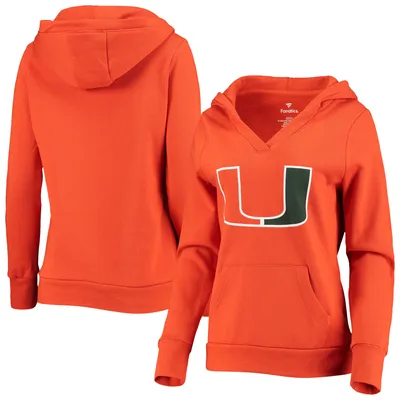 Fanatics Miami FL Primary Logo V-Neck Pullover Hoodie - Women's