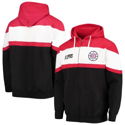 Fanatics Clippers Colorblock Wordmark Full-Zip Hoodie - Men's