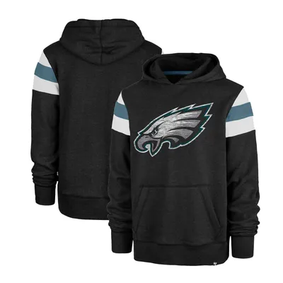 Men's Antigua Midnight Green Philadelphia Eagles Logo Victory Pullover Hoodie Size: Large