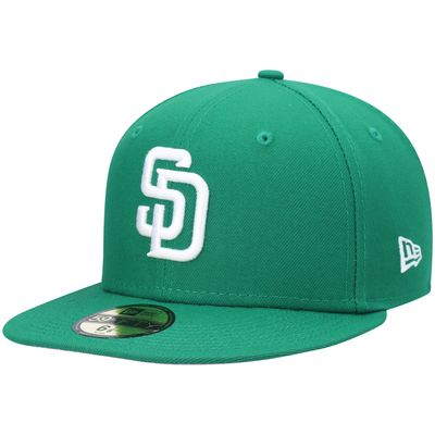 New Era Padres Logo White 59Fifty Fitted Cap - Men's