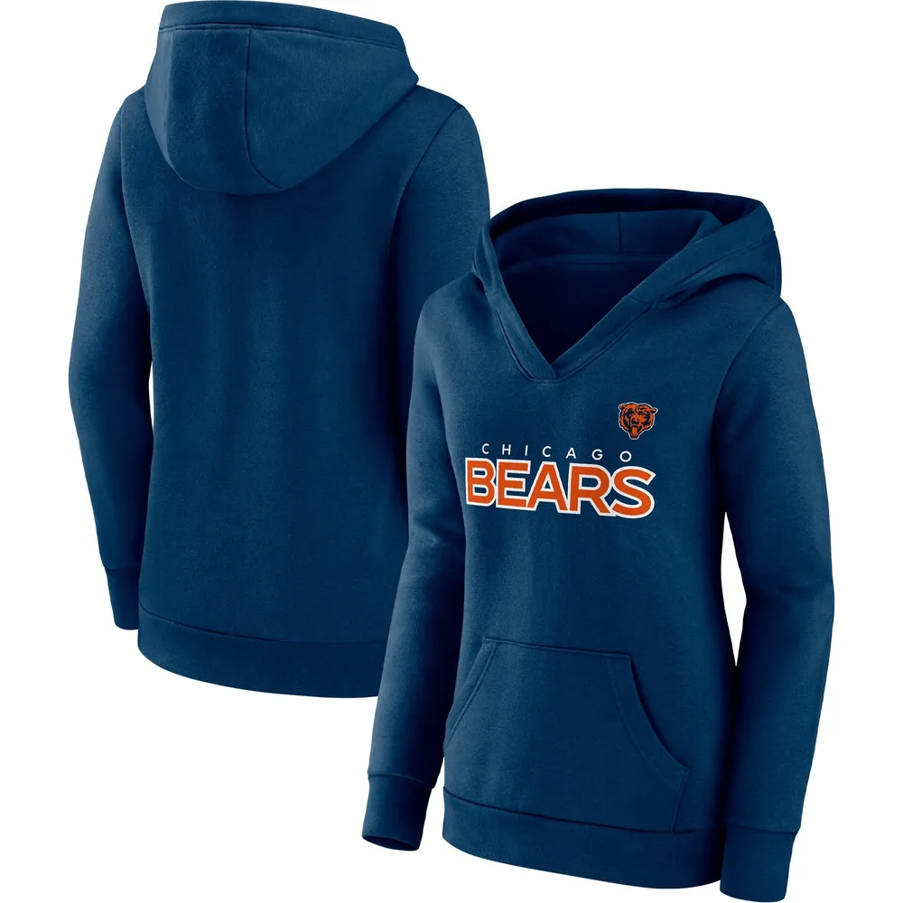 Women's New Era Navy Chicago Bears Foil Sleeve Pullover Hoodie