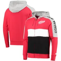 Starter Red Wings Playoffs Color Block Full-Zip Hoodie - Men's