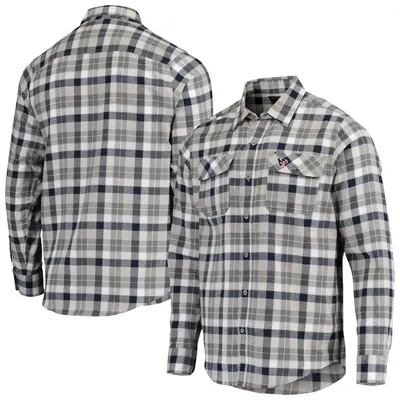 Pittsburgh Steelers Antigua Women's Ease Flannel Button-Up Long Sleeve Shirt  - Black/Gray