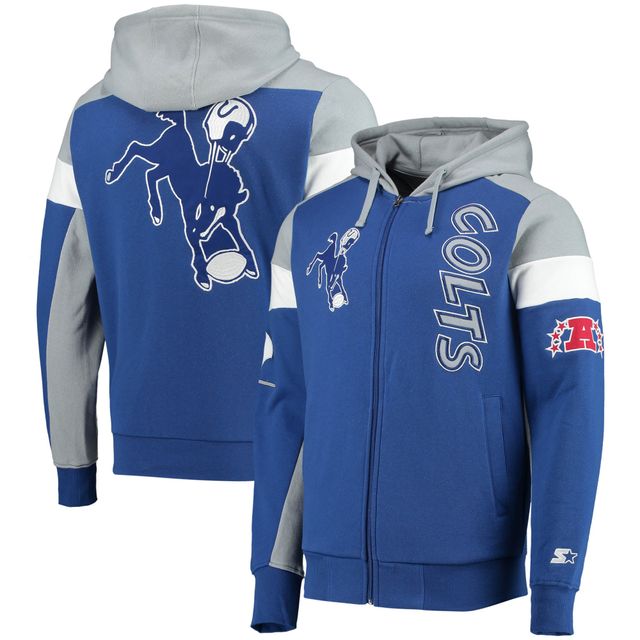 Starter Colts Extreme Throwback Full-Zip Hoodie - Men's