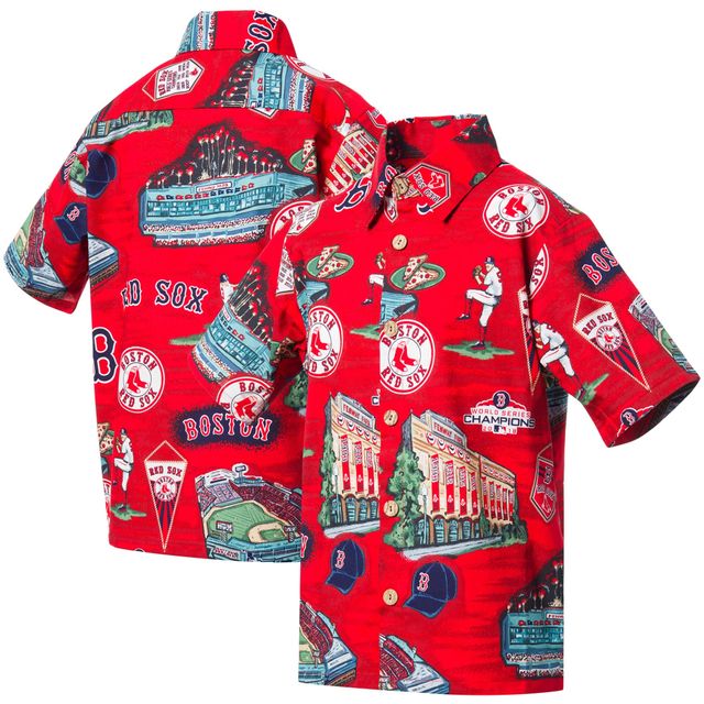 Men's Reyn Spooner Red Cincinnati Reds Aloha Button-Down Shirt 