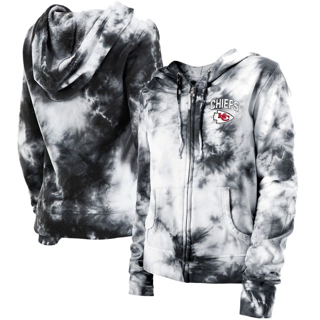 Women's New Era Black Las Vegas Raiders Tie Dye Fleece Full-Zip Hoodie