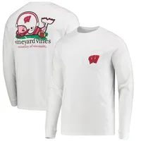 Vineyard Vines Wisconsin Football Whale Long Sleeve T-Shirt - Men's