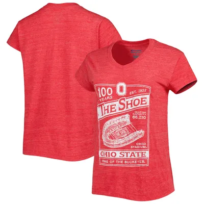 Champion Ohio State Vault Logo Tri-Blend V-Neck T-Shirt - Women's