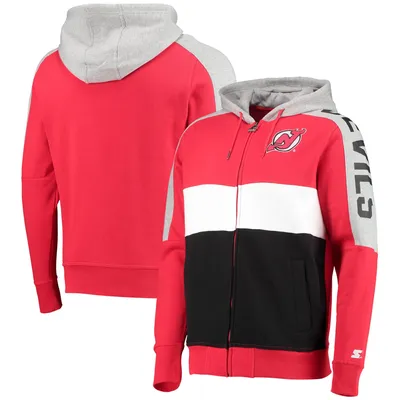 Starter Devils Playoffs Color Block Full-Zip Hoodie - Men's