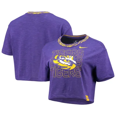 Nike LSU Slub Ringer Cropped T-Shirt - Women's