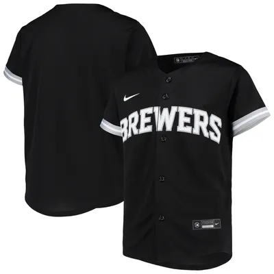 Men's Nike Powder Blue Milwaukee Brewers Road Cooperstown Collection Team  Jersey 