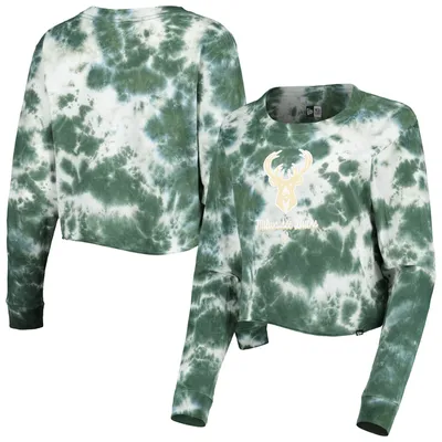 New Era Bucks Tie Dye Cropped Long Sleeve T-Shirt - Women's