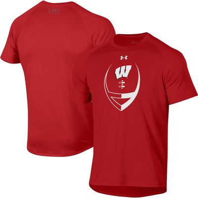 Under Armour Wisconsin Football Icon Raglan T-Shirt - Men's