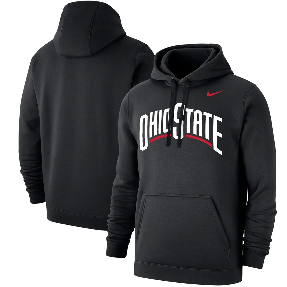 Nike Ohio State Wordmark Logo Club Pullover Hoodie - Men's