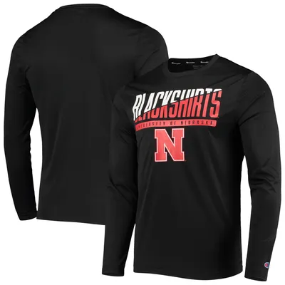 Champion Nebraska Wordmark Slash Long Sleeve T-Shirt - Men's