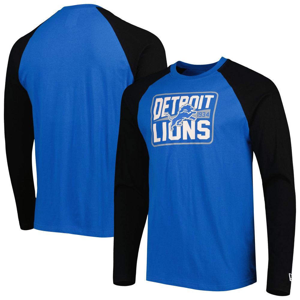 Men's Starter Blue/White Detroit Lions Halftime Long Sleeve T-Shirt