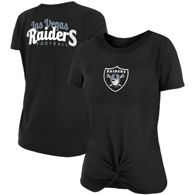 New Era Raiders Slub T-Shirt with Front Twist Knot - Women's