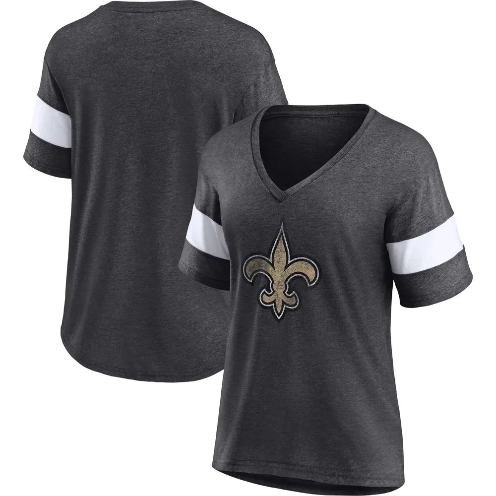 Women's Tommy Hilfiger Black New Orleans Saints Riley V-Neck T-Shirt