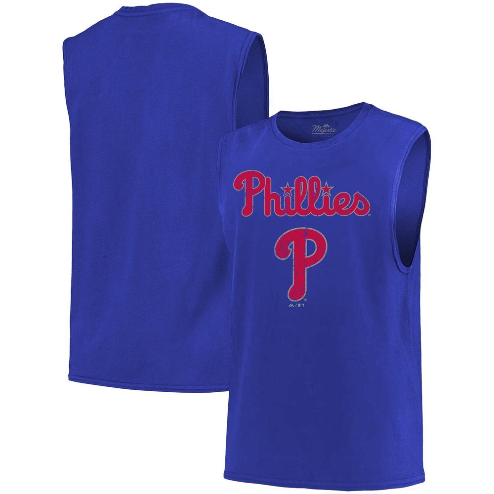 Majestic Threads Phillies Softhand Muscle Tank - Men's