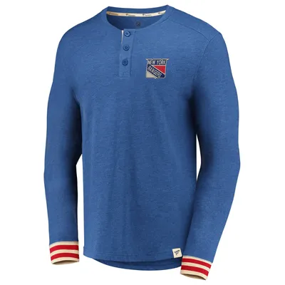 Fanatics Rangers True Classics Henley Long Sleeve T-Shirt - Men's