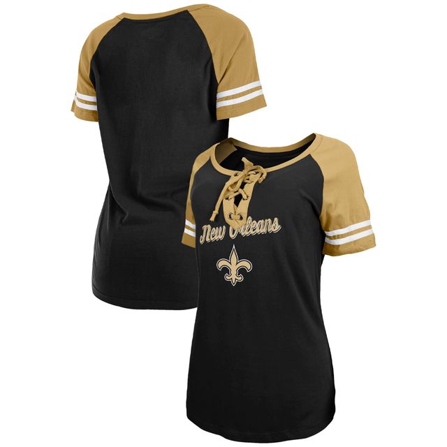 New Era Saints Plus Size Lace-Up Long Sleeve T-Shirt