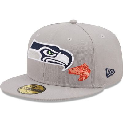 Men's New Era Gray Denver Broncos City Describe 59FIFTY Fitted Hat