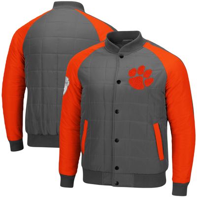 Colosseum Clemson 1940s Bomber Raglan Full-Snap Jacket - Men's