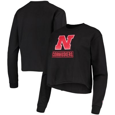 Champion Nebraska Boyfriend Cropped Long Sleeve T-Shirt - Women's