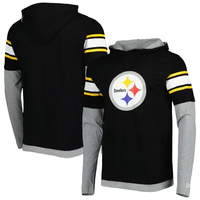 New Era Steelers Long Sleeve Hoodie T-Shirt - Men's