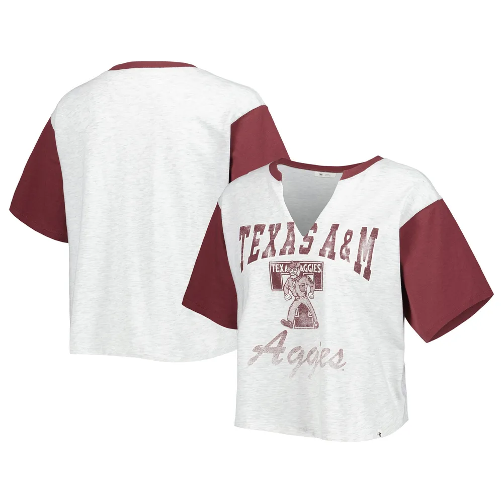 47 Brand Texas A&M Dolly Cropped V-Neck T-Shirt - Women's