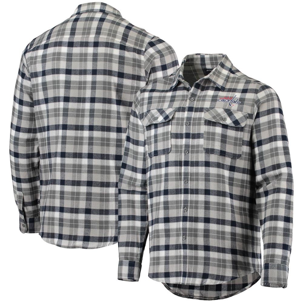 Antigua Capitals Ease Plaid Button-Up Long Sleeve Shirt - Men's