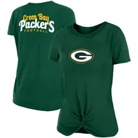 New Era Packers Slub T-Shirt with Front Twist Knot - Women's