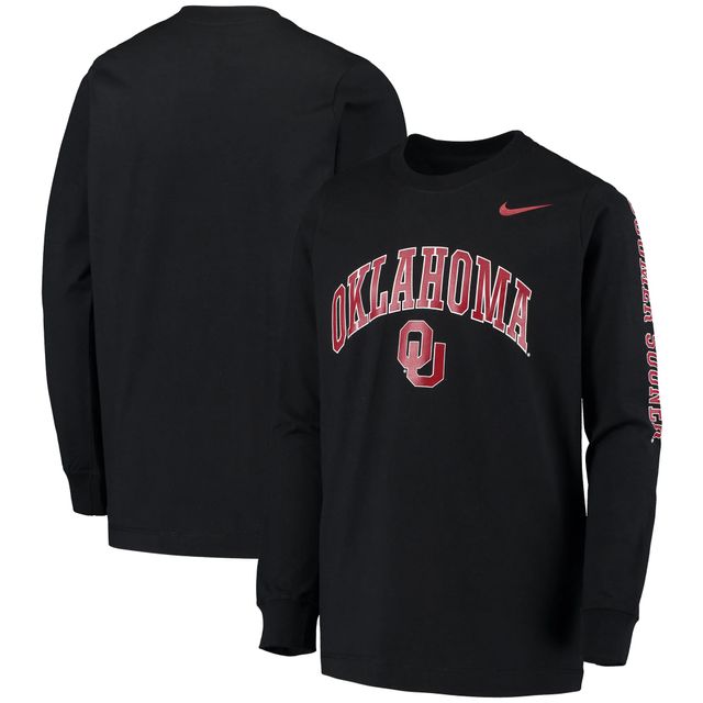 Nike Oklahoma Arch & Logo 2-Hit Long Sleeve T-Shirt - Boys' Grade School