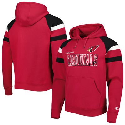 Starter Cardinals Draft Fleece Raglan Pullover Hoodie - Men's