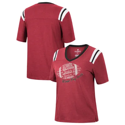 Colosseum Arkansas 15 Min Early Football V-Neck T-Shirt - Women's