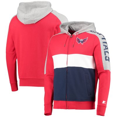 Starter Capitals Playoffs Color Block Full-Zip Hoodie - Men's