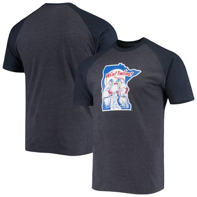 New York Mets Stitches Youth Raglan T-Shirt - Heathered Royal