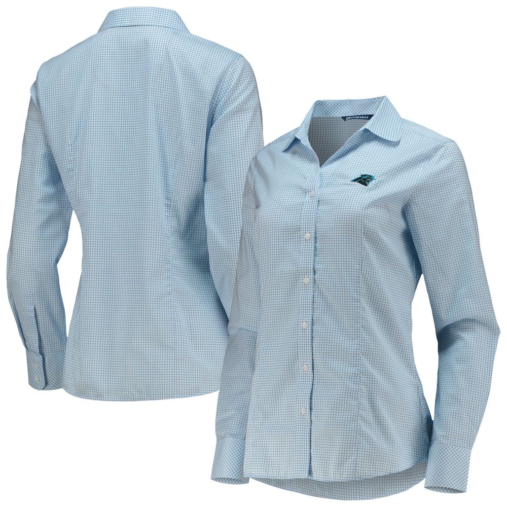 Cutter & Buck Panthers Tattersail Button-Up Long Sleeve Shirt - Women's