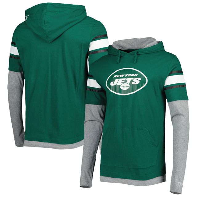 Men's New Era Green New York Jets Ink Dye Pullover Hoodie