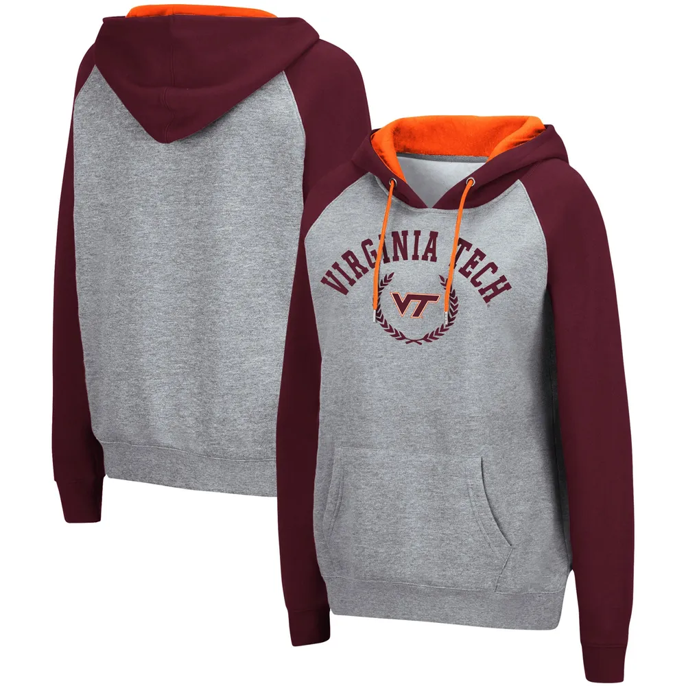 Colosseum Virginia Tech Contrast Raglan Pullover Hoodie - Women's