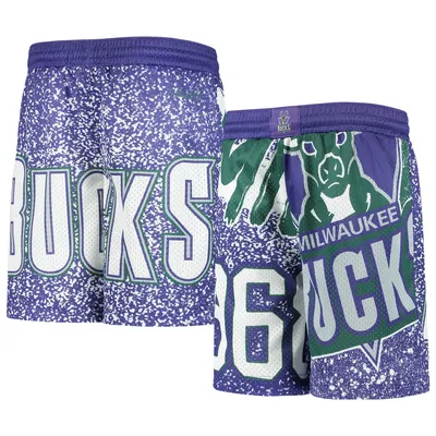 Mitchell & Ness Men's Milwaukee Bucks Jumbotron Swingman Shorts - Purple - M Each