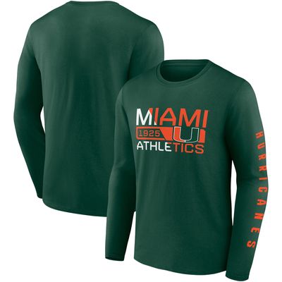 Fanatics Miami FL Broad Jump 2-Hit Long Sleeve T-Shirt - Men's