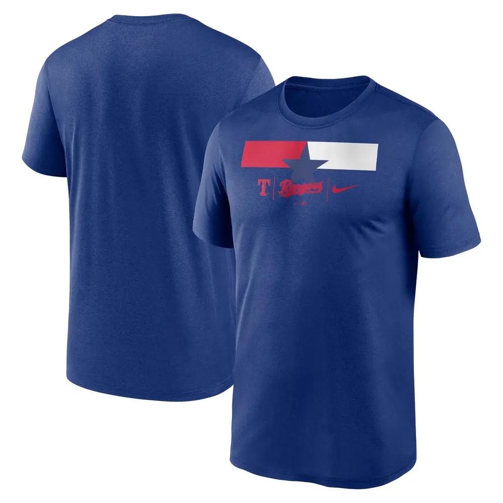 Nike Texas Rangers Blue Logo Legend Short Sleeve T Shirt