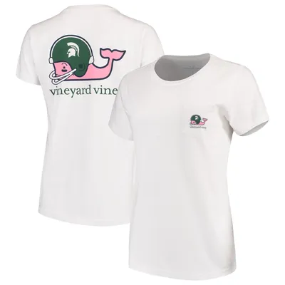 Women's Vineyard Vines White Carolina Panthers Helmet Long Sleeve T-Shirt