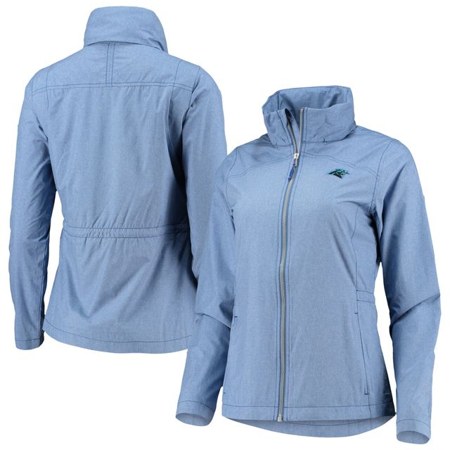 Men's Cutter & Buck White Miami Dolphins Helmet Vapor Water Repellent Stretch Full-Zip Rain Jacket Size: Large