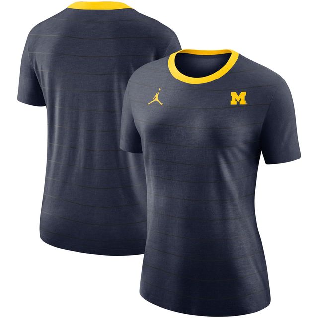 Jordan Michigan Nike Striped Ringer Tri-Blend T-Shirt - Women's