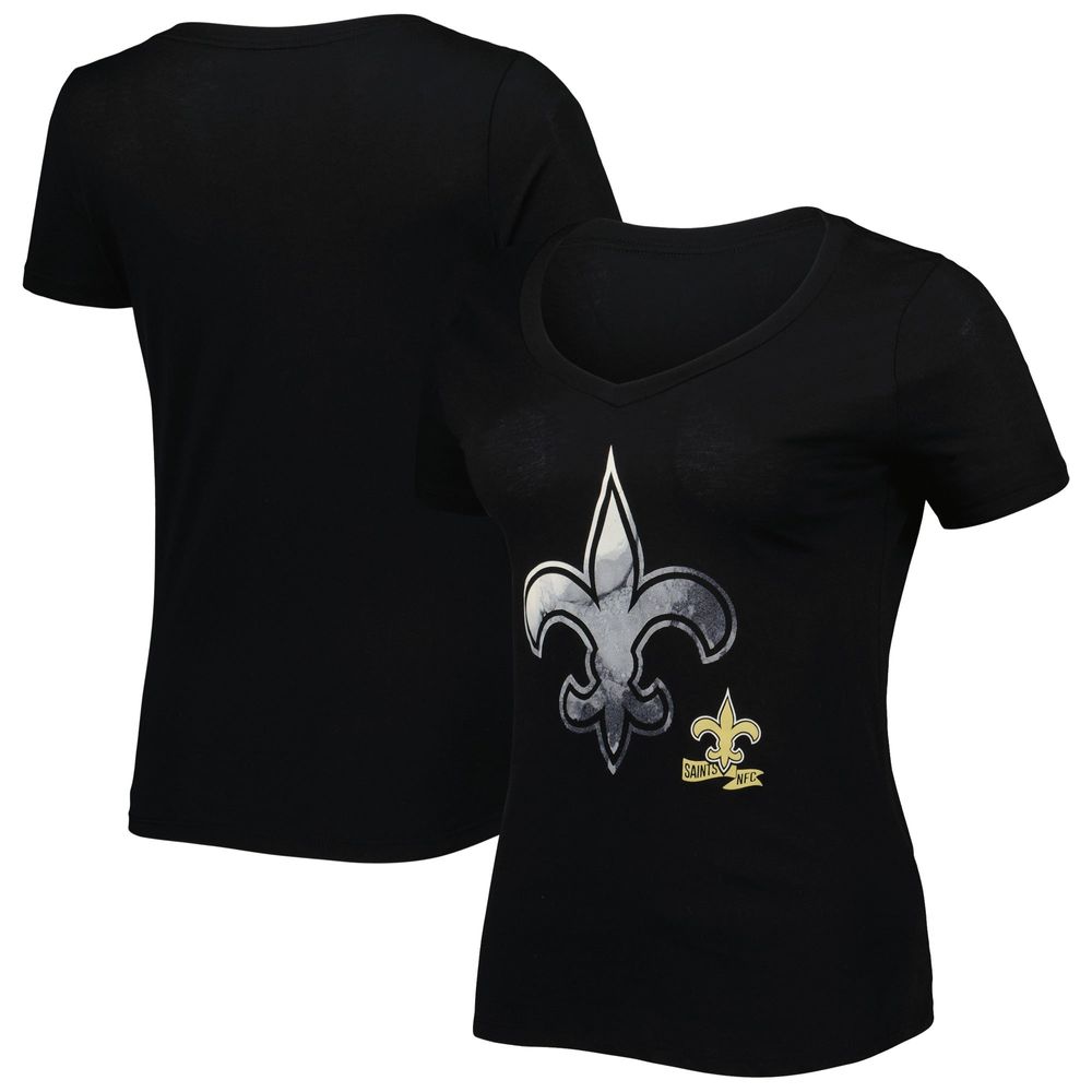 New Era Saints Ink Dye Sideline V-Neck T-Shirt - Women's