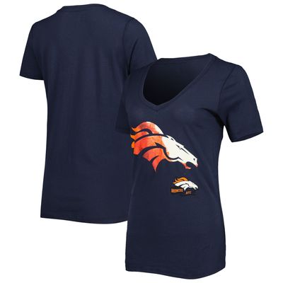 New Era Broncos Ink Dye Sideline V-Neck T-Shirt - Women's